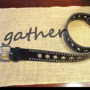 Vegan Leather Black Stud And Rivet Belt Si…